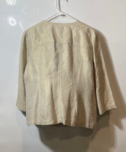 Load image into Gallery viewer, Chico's Womens Beige Linen Pockets 3/4 Sleeve Full-Zip Jacket Size 2
