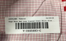 Load image into Gallery viewer, Hugo Boss Mens Pink Plaid Long Sleeve Slim Fit Dress Shirt Size 42 16.5
