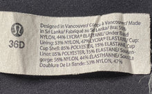 Load image into Gallery viewer, Lululemon Womens Black Activewear Enlite Zip Front Sports Bra Size 36D
