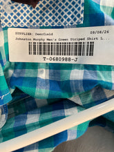 Load image into Gallery viewer, Johnston &amp; Murphy Mens Green Blue Plaid Long Sleeve Button-Up Shirt Size M
