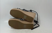 Load image into Gallery viewer, Marc Fisher Womens Zesty Black Leather Platform Espadrille Sandals Size 8.5
