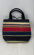 Load image into Gallery viewer, Kate Spade Womens Multicolor Striped Canvas Double Handle Magnetic Tote Bag
