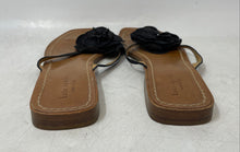 Load image into Gallery viewer, Kate Spade New York Womens Black Wooden Flower Flat Thong Sandals Size 8.5 B
