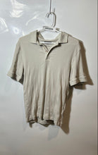 Load image into Gallery viewer, Alfani Mens Beige Textured Short Sleeve Spread Collar Stretch Polo Shirt Size S
