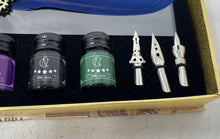 Load image into Gallery viewer, Harry Potter Steampunk Ink Bottles Nibs &amp; Feather Quill Pen Calligraphy Set
