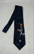 Load image into Gallery viewer, Looney Tunes Mens Blue Black Printed Adjustable Pointed Tie
