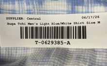 Load image into Gallery viewer, Bugatchi Mens Light Blue White Orson Abstract Shaped Fit Button-Up Shirt Size M
