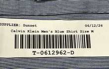 Load image into Gallery viewer, Calvin Klein Mens Gray Striped Slim Fit Stretch Long Sleeve Dress Shirt Size M
