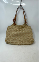 Load image into Gallery viewer, Michael Kors Womens Beige Brown Signature Print Double Handle Lined Shoulder Bag
