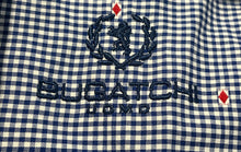 Load image into Gallery viewer, Bugatchi Uomo Mens Blue Check Long Sleeve Spread Collar Button-Up Shirt No Size
