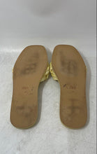 Load image into Gallery viewer, Zara Womens Yellow Raffia Slip-On Open Toe Braided Flat Slide Sandals Size 36
