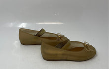 Load image into Gallery viewer, Mini Melissa Girls Sophie Gold-Tone Round Toe Mary Jane Flats Size 12
