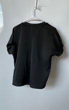 Load image into Gallery viewer, A.New Day Womens Black Short Sleeve Split Neck Pullover Blouse Top Size Small
