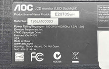 Load image into Gallery viewer, AOC Model 195LM00003 Black 19.5 Digital LCD Computer Screen Monitor Not Tested
