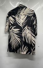 Load image into Gallery viewer, Zara Mens Blue Printed Short Sleeve Button-Up Shirt Size Medium
