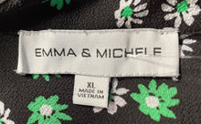 Load image into Gallery viewer, Emma &amp; Michele Womens Black Green Floral Print Collared Shirt Dress Size XL
