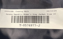 Load image into Gallery viewer, Banana Republic Womens Gray Long Sleeve Notch Lapel One-Button Blazer Size 10
