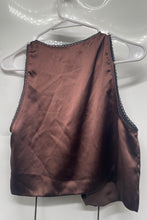 Load image into Gallery viewer, Zara Womens Brown Sleeveless V-Neck Casual Tie Front Vest Size Small
