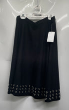 Load image into Gallery viewer, Sioni Womens Black Flat Front Stretch Knee Length A-Line Skirt Size XL
