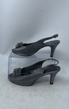Load image into Gallery viewer, Karen Scott Womens Breena Gray Beaded Embellished Peep Toe Slingback Heels Sz 7
