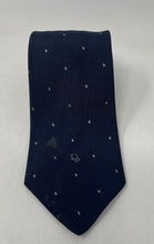 Load image into Gallery viewer, Christian Dior Mens Blue Printed Keeper Loop Adjustable Pointed Tie
