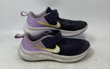 Load image into Gallery viewer, Nike Kids Star Runner 3 Black And Purple Hook &amp; Loop Sneaker Shoes Size 12C
