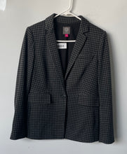Load image into Gallery viewer, Vince Camuto Womens Gray Black Houndstooth Notch Lapel One-Button Blazer Size 2
