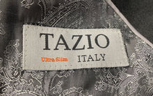 Load image into Gallery viewer, Tazio Italy Mens Black Notch Lapel Ultra Slim Two-Button Blazer Size No Size
