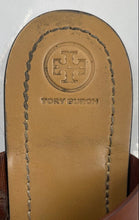 Load image into Gallery viewer, Authentic Tory Burch Womens Brown Leather Slip-On Thong Sandals Size 10M Worn
