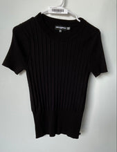 Load image into Gallery viewer, Karl Lagerfeld Womens Black Round Neck Short Sleeve Blouse Top Size S/P
