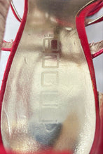 Load image into Gallery viewer, Moda Womens Red And Silver Color Open Toe High Stiletto Strappy Heels Size 7 M
