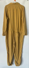 Load image into Gallery viewer, New York &amp; Company Womens Mustard Yellow Long Sleeve One-Piece Jumpsuit Size L

