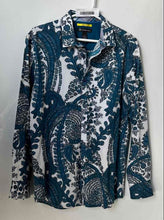 Load image into Gallery viewer, INC International Concepts Mens Blue Paisley Cotton Collared Button-Up Shirt M
