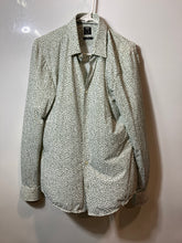 Load image into Gallery viewer, Hugo Boss Mens Green White Printed Responsible Long Sleeve Button-Up Shirt Sz M
