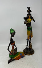 Load image into Gallery viewer, Set Of 2 Pieces Multicolor Home Decorative African Tribal Woman Statue
