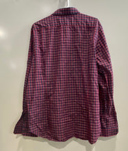 Load image into Gallery viewer, Express Mens Red Blue Long Sleeve Button Front Extra Slim Dress Shirt Size XL
