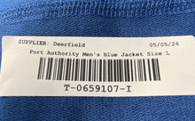 Load image into Gallery viewer, Port Authority Mens Microterry Blue 1/4 Zip Long Sleeve Pullover Jacket Size L
