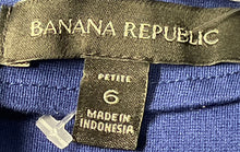 Load image into Gallery viewer, Banana Republic Womens Blue Short Sleeve Crew Neck Back Zip Shift Dress Size 6 P
