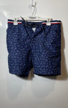 Load image into Gallery viewer, Tommy Hilfiger Mens Blue Circle Print Signature Stripe Lace-Up Swim Trunks Sz S
