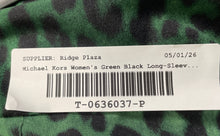 Load image into Gallery viewer, Michael Kors Womens Green Black Long Sleeve Full-Zip Shirt Size 3X
