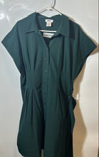 Load image into Gallery viewer, DKNY Womens Green Short Sleeve Collared Button Front Shirt Dress Size 16
