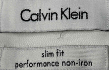 Load image into Gallery viewer, Calvin Klein Mens White Cotton Long Sleeve Slim Fit Dress Shirt Size 15 32/33
