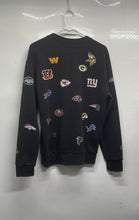 Load image into Gallery viewer, NFL Team Apparel Boys Black Long Sleeve Crew Neck Relaxed Football Sweater Sz S
