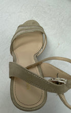 Load image into Gallery viewer, Nine West Womens Della Gold Glitter Stiletto Heel Ankle Strap Sandals Size 8M
