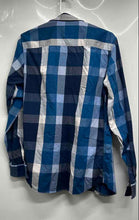 Load image into Gallery viewer, Armani Exchange Mens Blue Plaid Slim Fit Long Sleeve Button-Up Shirt Size Small
