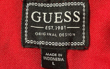 Load image into Gallery viewer, Guess Mens Red Short Sleeve Collared Pique Logo Tape Polo Shirt Size Large
