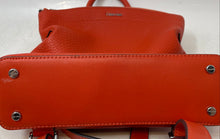 Load image into Gallery viewer, Calvin Klein Womens Orange Pebbled Leather Adjustable Strap Zip Top Backpack
