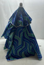 Load image into Gallery viewer, Bluewater Beach Blue Green Wave Print Portable Adjustable Height 6 FT. Umbrella
