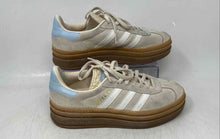 Load image into Gallery viewer, Adidas Kids Gazelle Bold Beige Blue Low Top Lace-Up Sneaker Shoes Size 5
