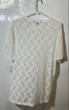 Load image into Gallery viewer, INC International Concepts Womens White Short Sleeve Round Neck Blouse Top Sz L
